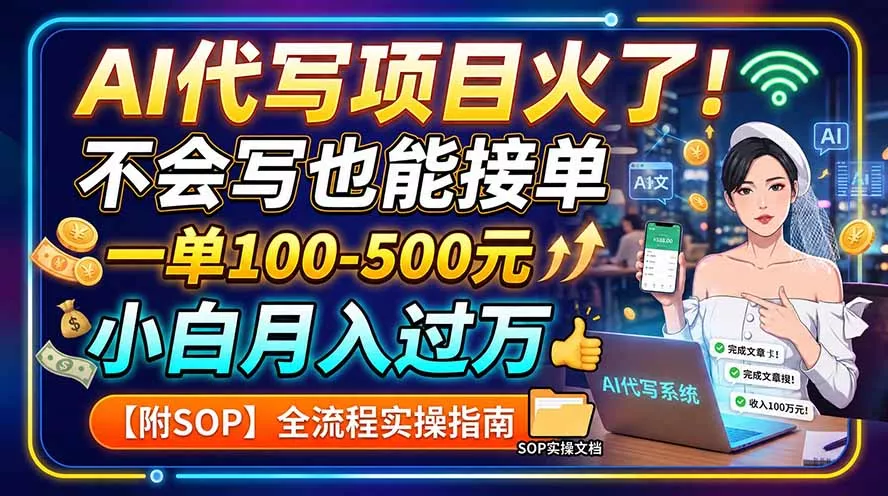 AI代写项目火了！不会写也能接单，一单100-500元，小白月入过万【附SOP】-易创网