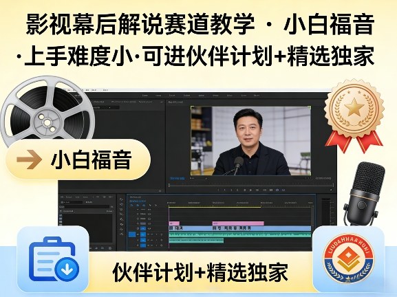 某大佬的影视幕后解说赛道教学，小白福音，上手难度小，可进伙伴计划+精选独家-易创网