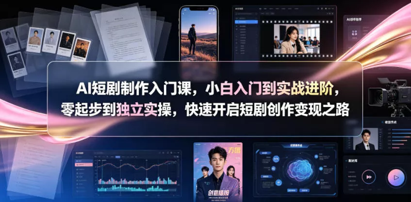 AI短剧制作入门课，小白入门到实战进阶，零起步到独立实操，快速开启短剧创作变现之路-易创网