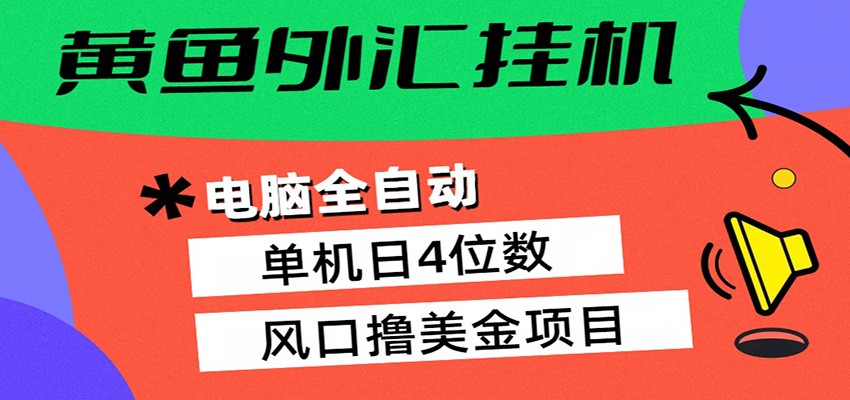 黄鱼外汇挂机：全自动赚美金、自动交易、风口项目-易创网