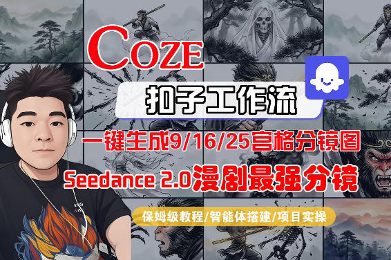 Coze智能体工作流一键生成AI漫剧最强分镜，9/16/25宫格分镜图，人物场景一致性保持，全流程保姆级教学-易创网
