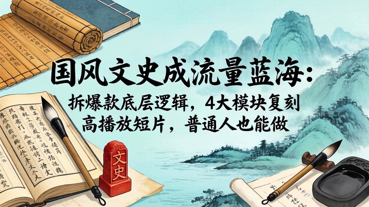 （18227期）国风文史成流量蓝海：拆爆款底层逻辑，4大模块复刻高播放短片，普通人也能做-易创网