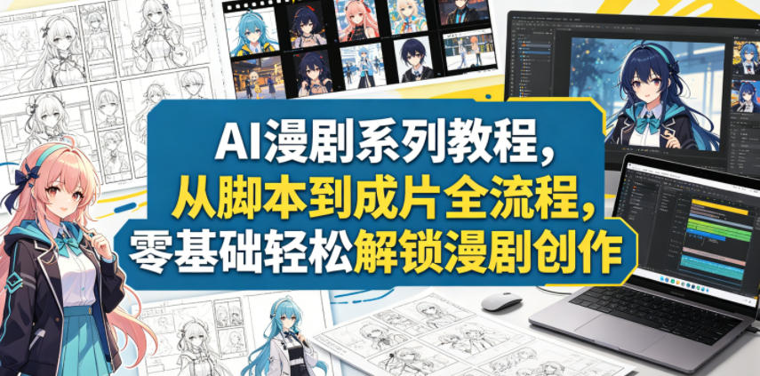 AI漫剧系列教程，从脚本到成片全流程，零基础轻松解锁漫剧创作-易创网