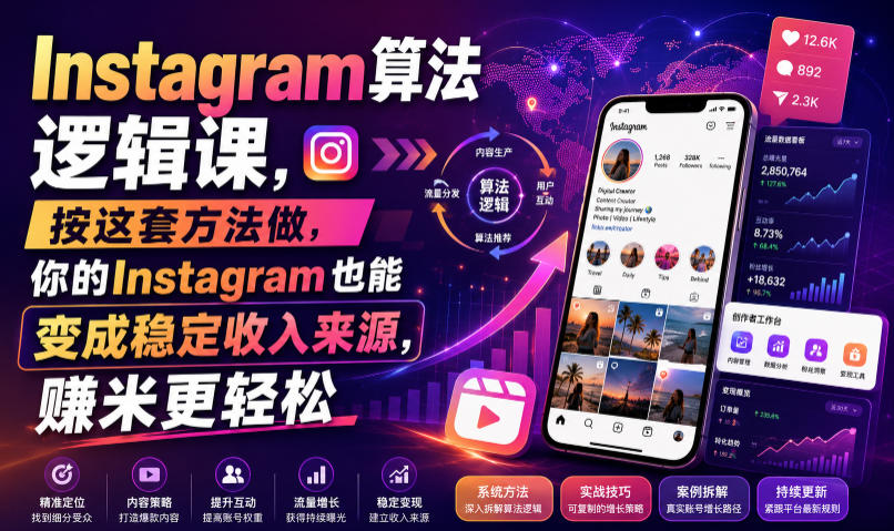 Instagram算法逻辑课，按这套方法做，你的Instagram也能变成稳定收入来源，賺米更轻松【原创双语字幕】-易创网