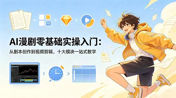 AI漫剧零基础实操入门：从剧本创作到视频剪辑，十大模块一站式教学-易创网