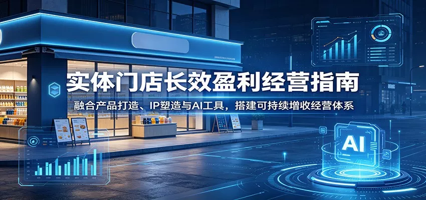 实体门店长效盈利经营指南：融合产品打造、IP塑造与AI工具，搭建可持续增收经营体系-易创网