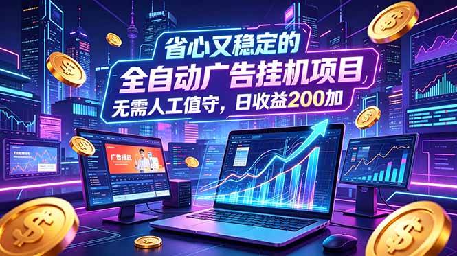 （18899期）全自动广告挂机项目，全程无需人工值守。稳定创收每日收益200+-易创网