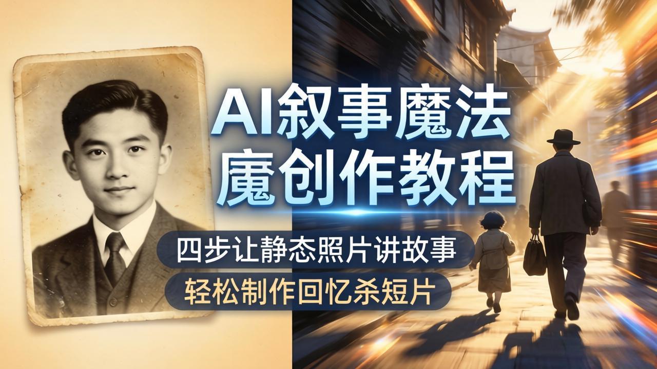 AI叙事魔法创作教程，四步让静态照片讲故事，老照片修复加动态特效，轻松制作回忆杀短片-易创网