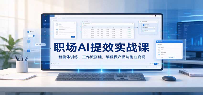 职场AI提效实战课：智能体训练，工作流搭建，编程做产品与副业变现-易创网