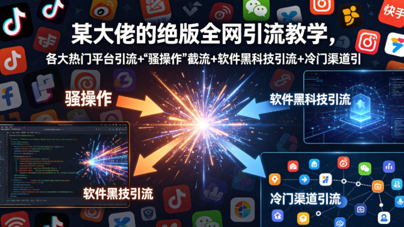 某大佬的绝版全网引流教学，各大热门平台引流+”骚操作”截流+软件黑科技引流+冷门渠道引流等-易创网