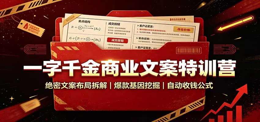 一字千金商业文案特训营：绝密文案布局拆解，爆款基因挖掘，自动收钱公式-易创网