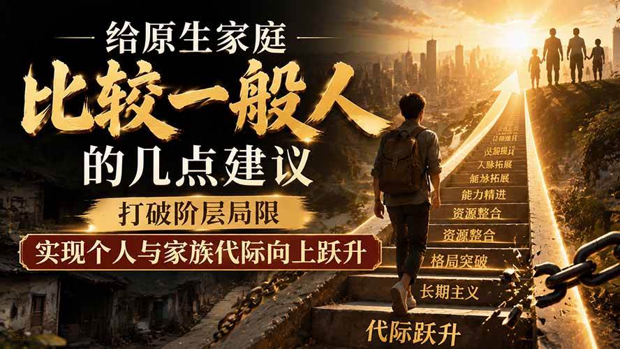 （19708期）付费文章：给原生家庭比较一般人的几点建议，打破阶层局限，实现个人与家族代际向上跃升-易创网