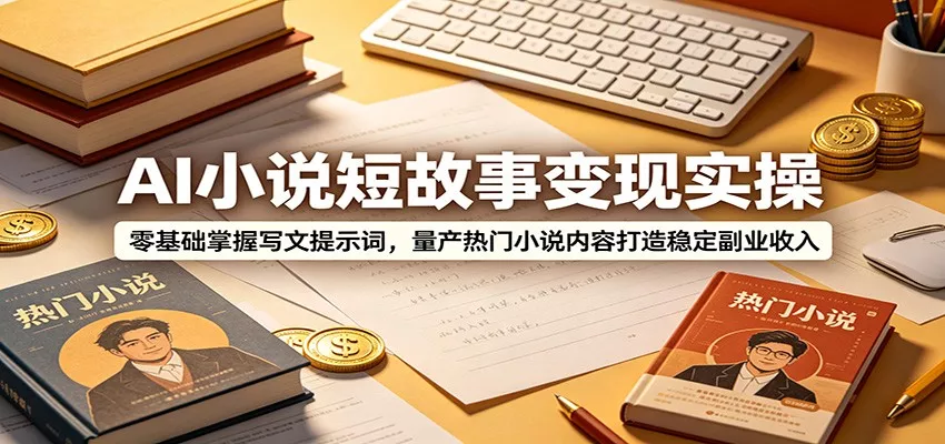 AI小说短故事变现实操：零基础掌握写文提示词，量产热门小说内容打造稳定副业收入-易创网