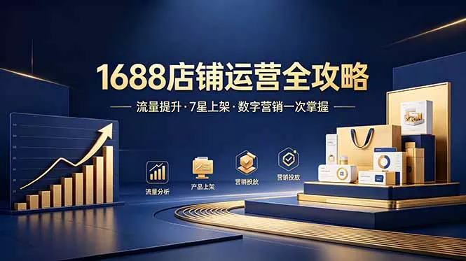 1688店铺没流量？产品上架不到7星？数字营销不会投？全套运营技能一次学(更新6月-易创网