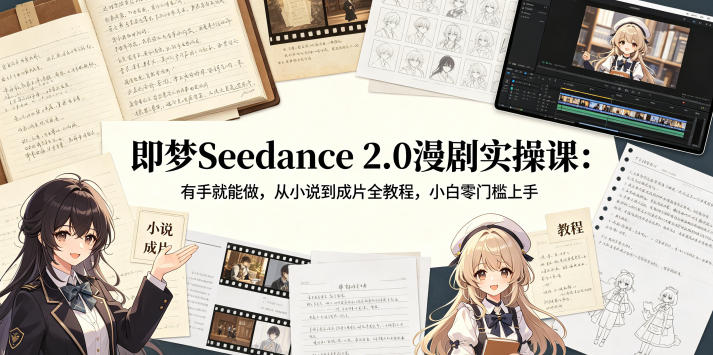即梦Seedance 2.0漫剧实操课：有手就能做，从小说到成片全教程，小白零门槛上手-易创网