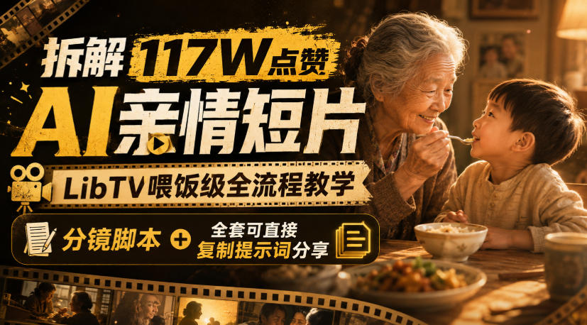 拆解117W点赞AI亲情短片，LibTV喂饭级全流程教学，分镜脚本+全套可直接复制提示词分享-易创网