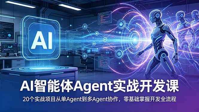 （18983期）AI智能体Agent实战开发课：20个实战项目从单Agent到多Agent协作，零基础掌握开发全流程-易创网