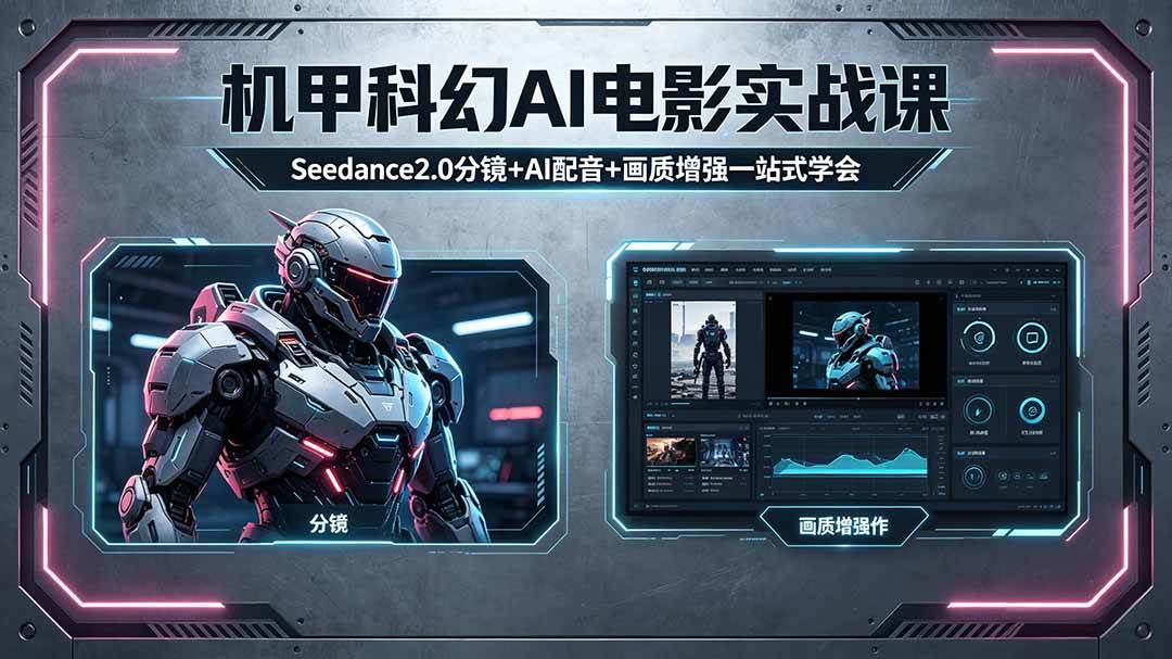 (18298期)机甲科幻 AI 电影实战课,Seedance2.0 分镜 + AI 配音 + 画质增强一站式学会 (18298期)机甲科幻 AI 电影实战课,Seedance2.0 分镜 + AI 配音 + 画质增强一站式学会