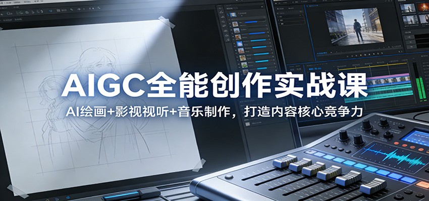 AIGC全能创作实战课：AI绘画+影视视听+音乐制作，打造内容核心竞争力网赚项目-副业赚线-互联网创业-资源整合易创网