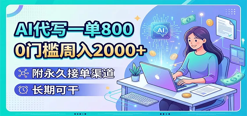 AI代写一单800，0门槛周入2000+，附永久接单渠道，长期可干-易创网