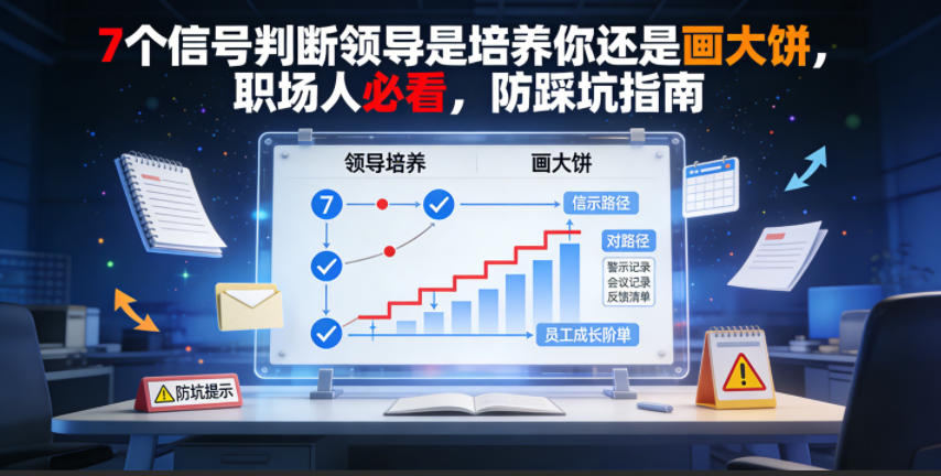 付费文章：7个信号判断领导是培养你还是画大饼，职场人必看，防踩坑指南-易创网