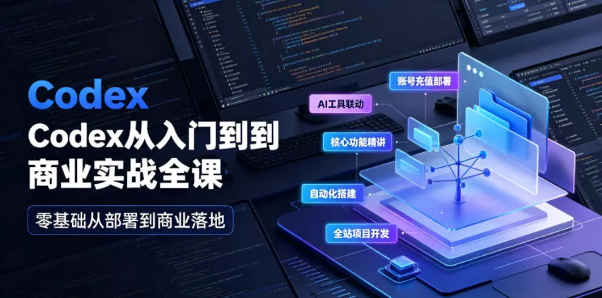 Codex从入门到商业实战全课｜账号充值部署、AI工具联动、核心功能精讲、自动化搭建、全站项目开发零基础教程-易创网