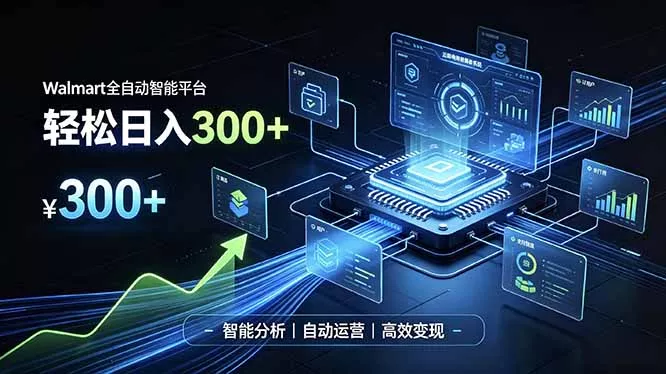 Walmart全自动智能平台，轻松日入300+一站式跨境智能运营工具。无需复杂实操-易创网