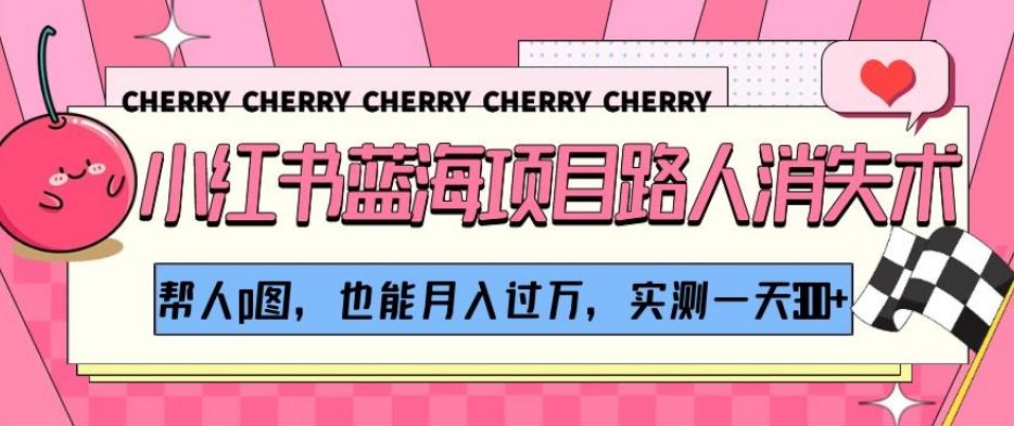 小红书蓝海项目路人消失术，帮人p图，也能月入过万，实测一天300+【揭秘】-云创网