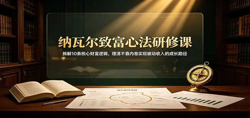 纳瓦尔致富心法研修课：拆解10条核心财富逻辑，理清不靠内卷实现被动收入的成长路径-易创网