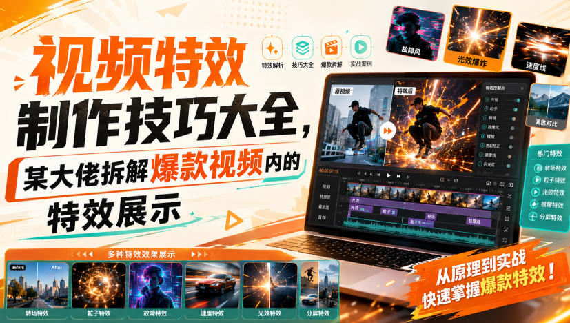 视频特效制作技巧大全，某大佬拆解爆款视频内的特效展示-易创网