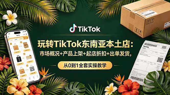 玩转TikTok东南亚本土店：市场概况+产品上架+起店折扣+出单发货，从0到1全套实操教学-易创网
