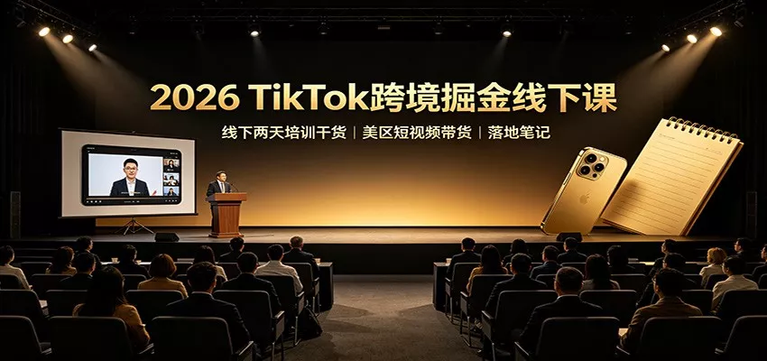 2026 TikTok跨境掘金线下课：线下两天培训干货，美区短视频带货落地笔记-易创网