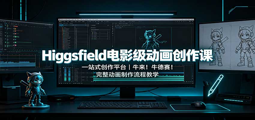 Higgsfield电影级动画创作课：一站式创作平台，牛来！牛德赛！完整动画制作流程教学-易创网