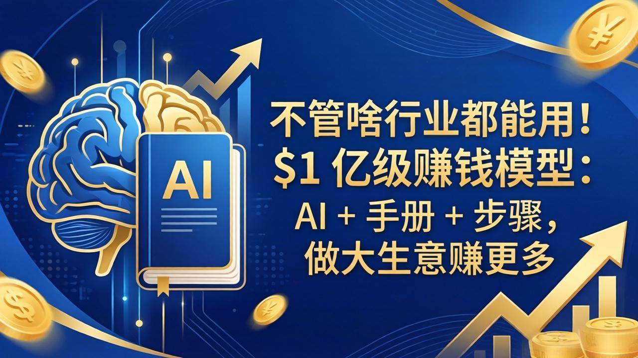 （18055期）不管啥行业都能用！$1 亿级赚钱模型：AI + 手册 + 步骤，做大生意赚更多-易创网