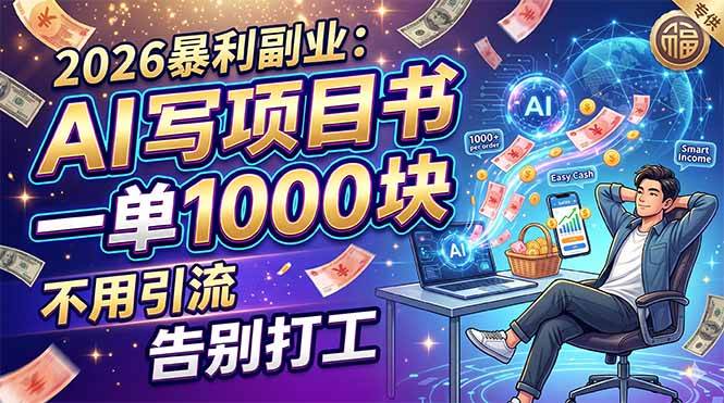 （18087期）2026暴利副业：AI 写项目书，一单 1000 块，不用引流，告别打工-易创网