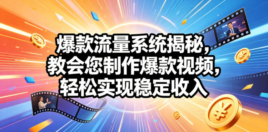 爆款流量系统揭秘，教会您制作爆款视频，轻松实现稳定收入【原创双语字幕】-易创网
