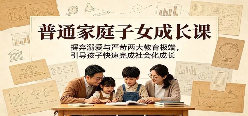 普通家庭子女成长课：摒弃溺爱与严苛两大教育极端，引导孩子快速完成社会化成长-易创网