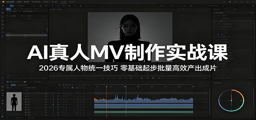 AI真人MV制作实战课：2026专属人物统一技巧，零基础起步批量高效产出成片-易创网
