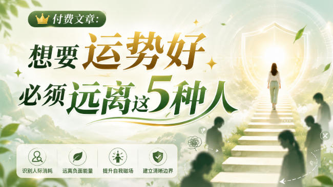 付费文章：想要运势好，必须远离这5种人-易创网
