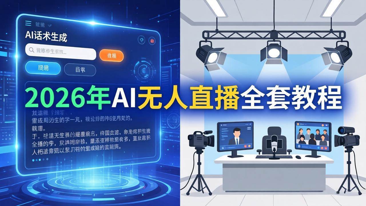 （17953期）2026年AI无人直播全套教程：OBS安装+软件配置+直播间搭建+话术生成+一键开播实操-易创网