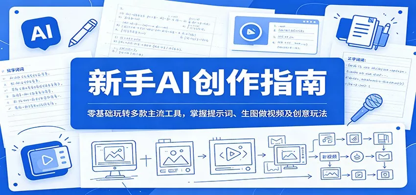 新手AI创作指南：零基础玩转多款主流工具，掌握提示词、生图做视频及创意玩法-易创网