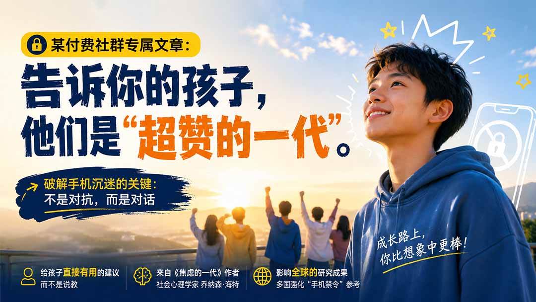 （20222期）某付费社群专属文章：告诉你的孩子，他们是“超赞的一代”。-易创网