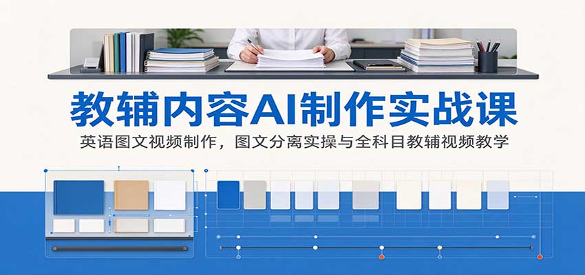 AI制作教辅内容实战课：英语图文视频制作，图文分离实操与全科目教辅视频教学-易创网