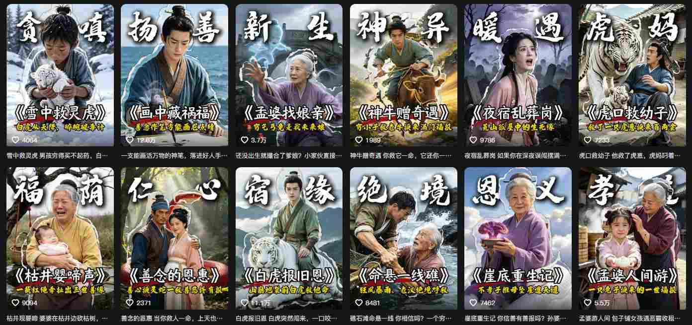抖音67W粉丝博主的AI民间故事教学，从起号、文案、剪辑到多平台变现全流程，伙伴分成计划接广告等多种收益，月入1W+-易创网