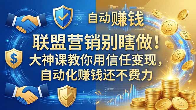 （18242期）联盟营销别瞎做！大神课教你用信任变现，自动化赚钱还不费力【原创双语字幕】-易创网