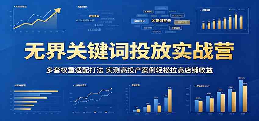 无界关键词投放实战营：多套权重适配打法，实测高投产案例轻松拉高店铺收益-易创网