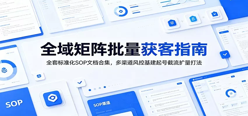 全域矩阵批量获客指南：全套标准化SOP文档合集，多渠道风控基建起号截流扩量打法-易创网