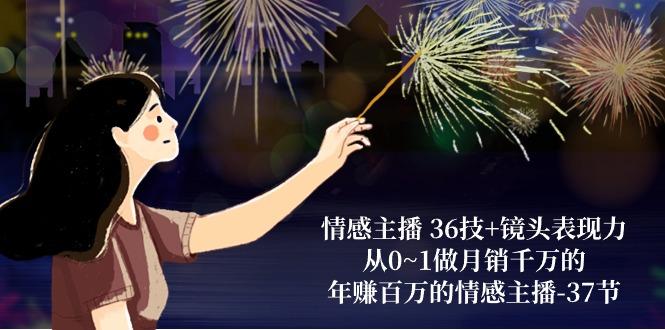 情感主播 36技+镜头表现力：从0~1做月销千万的，年赚百万的情感主播-37节网赚项目-副业赚线-互联网创业-资源整合易创网