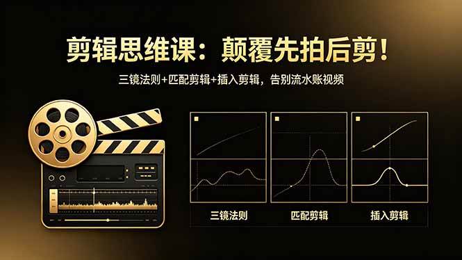 （18285期）剪辑思维课：颠覆先拍后剪！三镜法则+匹配剪辑+插入剪辑，告别流水账视频-易创网