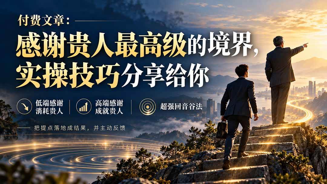 （20871期）付费文章：感谢贵人最高级的境界，实操技巧分享给你-易创网